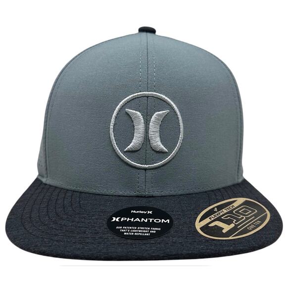 Hurley Men's Hat Phantom Surfside 110 Snapback Cap in Grey/Black Heather - Picture 2 of 5